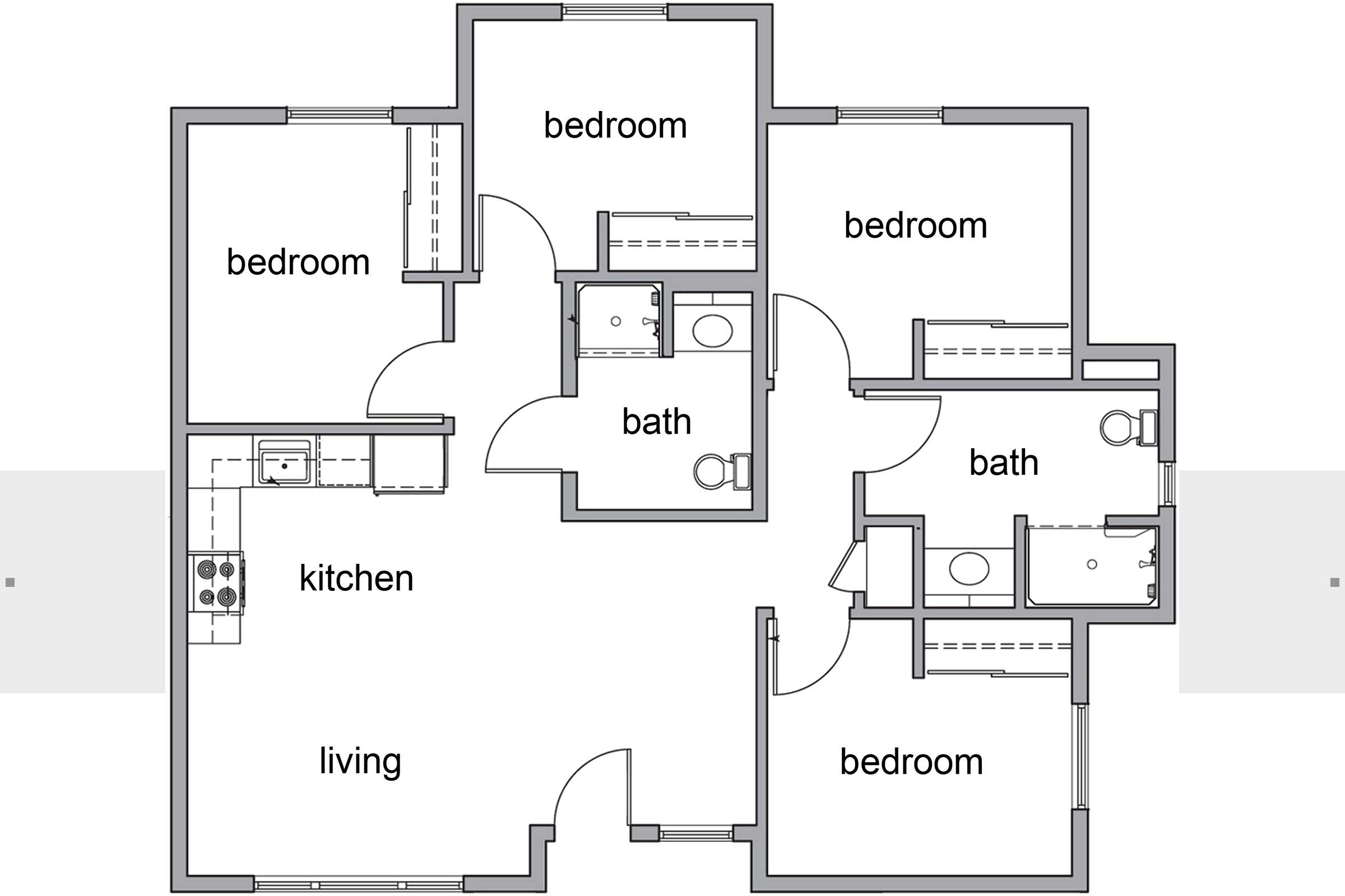 HSU housing sketch room layouts
