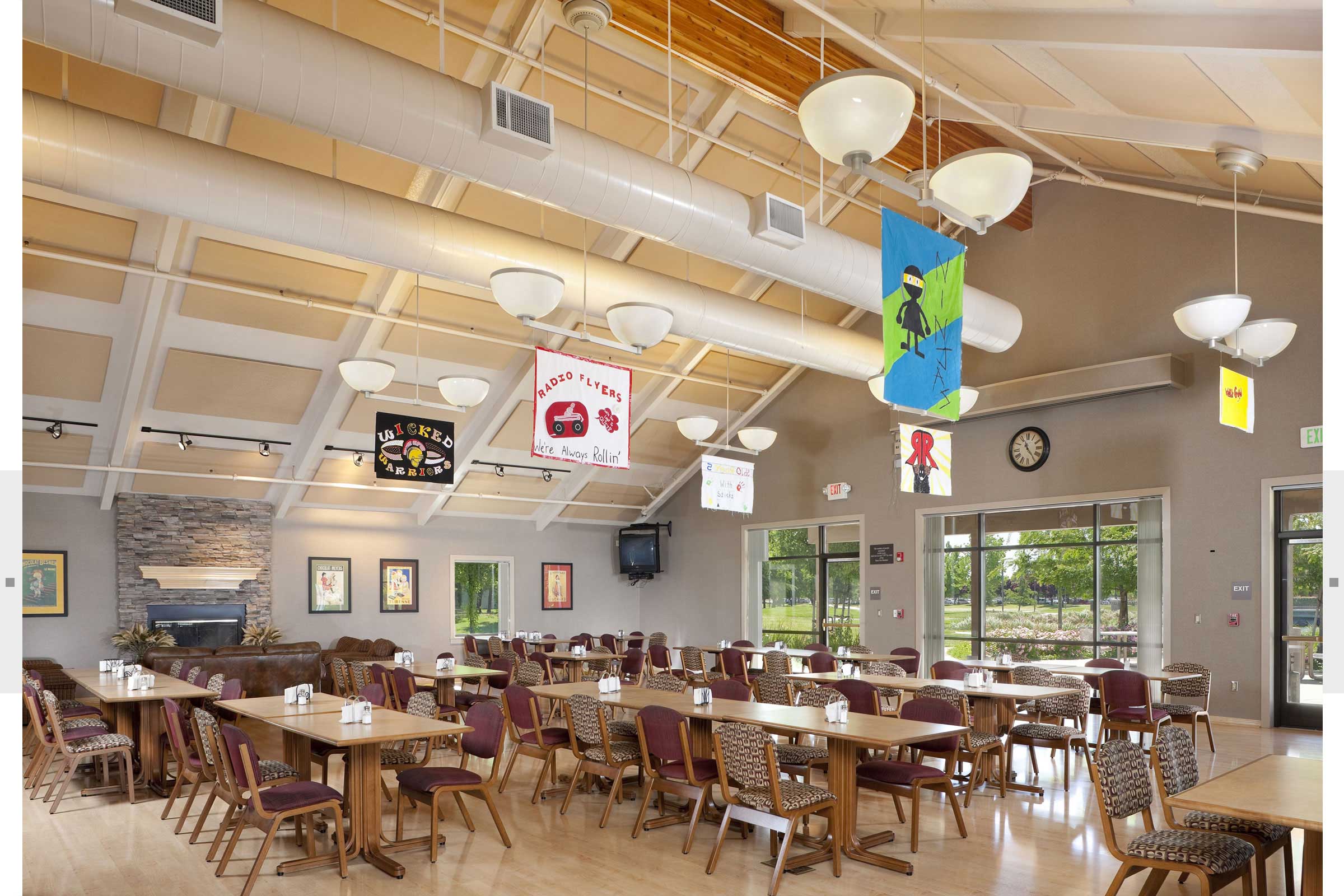 CSU dining area with soaring ceilings