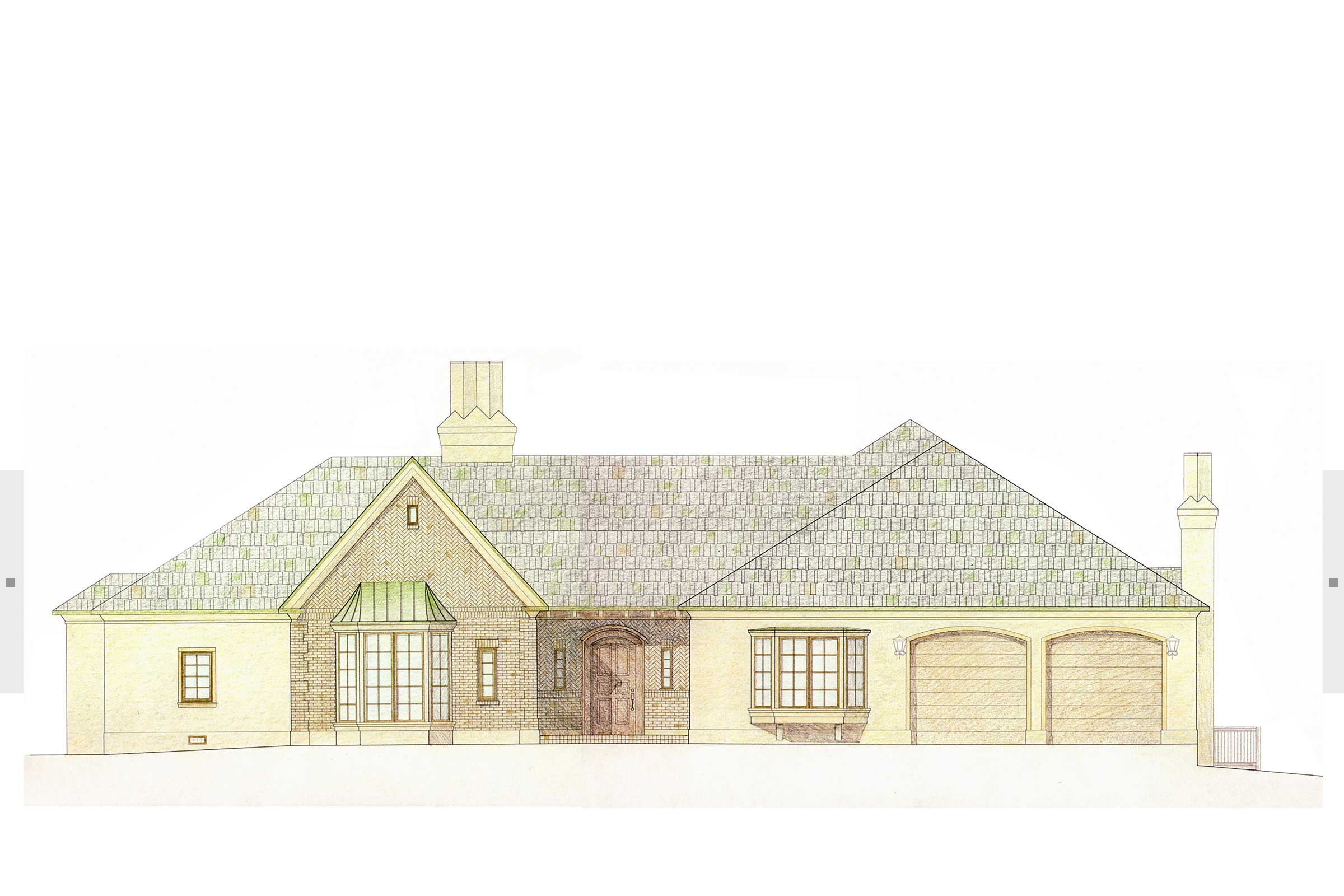 sketch of home and double garage