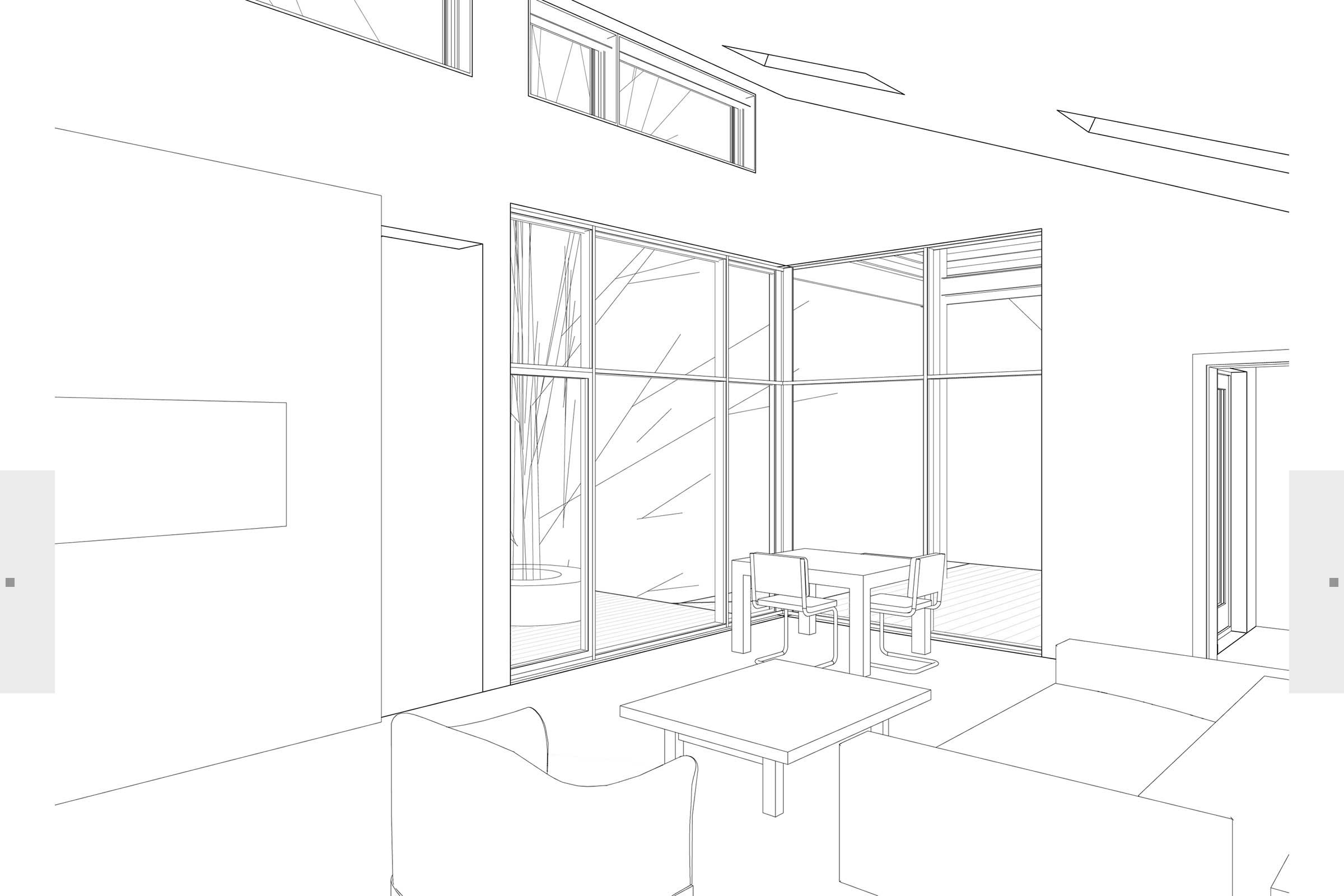 sketch of interior of building