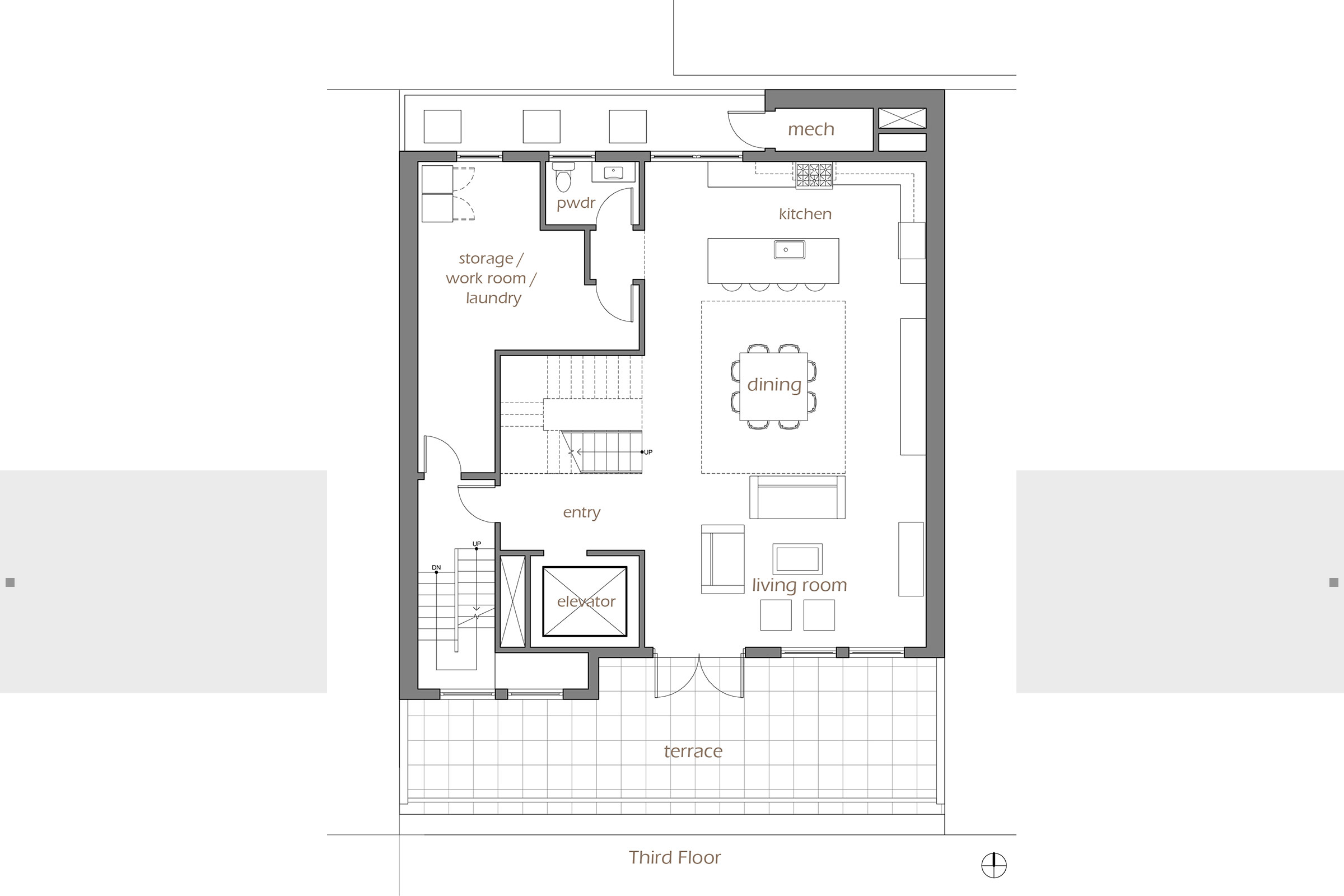 blueprint layout of third floor of residence